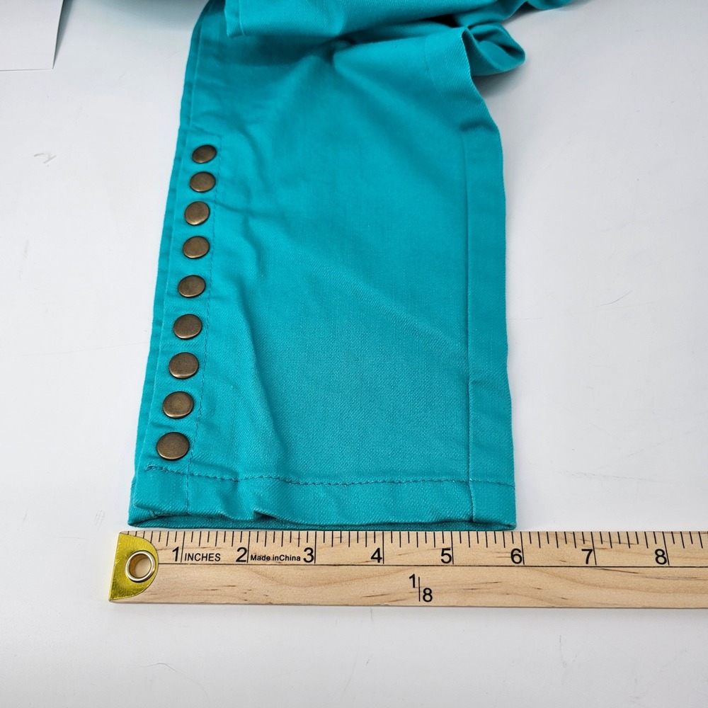 Soft Surroundings Pants Womens XS Turquoise Pull On Snap Hem Stretch 27431 - Picture 7 of 8